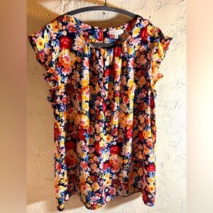 Alex and Lili Floral Flutter Sleeve Women's Top
Summer business casual cottage